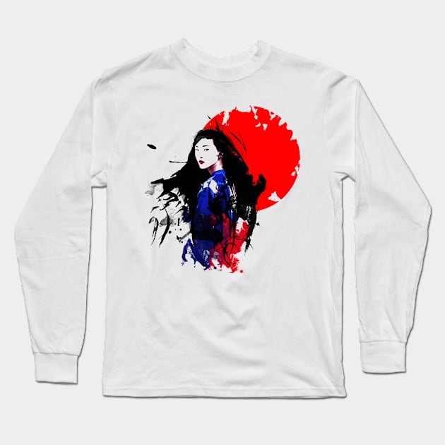 Geisha Japan Long Sleeve T-Shirt by vivalarevolucio